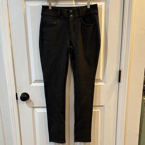 Columbia Dark Charcoal Gray Ponte Leggings with Double Snap Waist